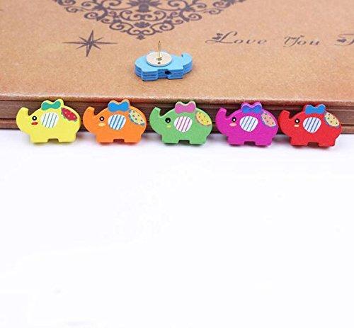 Home & Office Cork Board Photo Wall Holding Paper or Decorative/Colorful bowknot Elephant Series Pushpins/25 Piece/Random Color