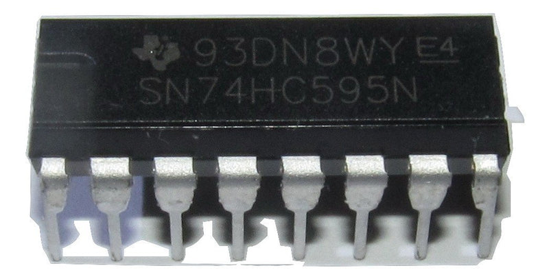 Major Brands 74HC595 ICS and Semiconductors, 8-Bit Shift Register with Output Latches and Eight 3-State Outputs, DIP 16, Cascadable (Pack of 10), Black