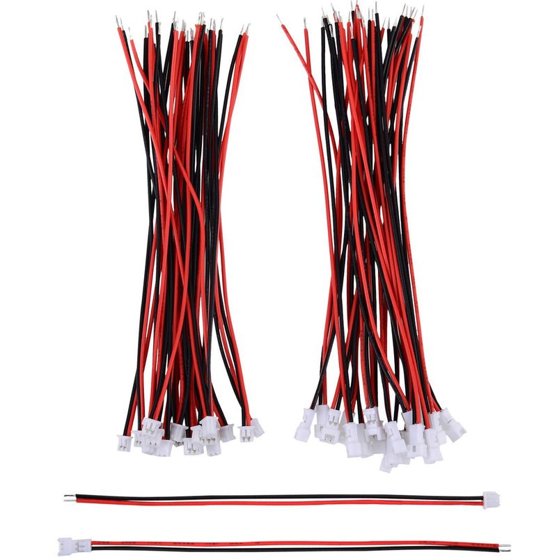 eBoot 20 Pairs 1.25 mm JST 2 Pin Micro Electrical Male and Female Connector Plug with 10 cm Wire Cable