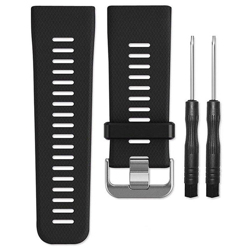 AUTRUN Band for Garmin VivoACTIVE HR Watch, Soft Silicone Wristband Replacement Band for Garmin Vivoactive HR Sports GPS Watch Black
