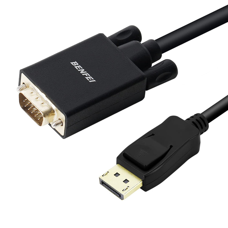 DisplayPort to VGA Adapter, Benfei DP DisplayPort to VGA 10 Feet Cable Male to Male Gold-Plated Cord Compatible for Lenovo, Dell, HP, ASUS and Other Brand 1 PACK