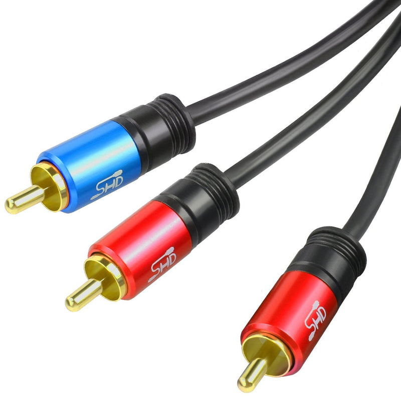 SHD RCA to 2RCA Subwoofer Cable Audio Cable 2RCA to 1RCA Bi-Directional RCA Y Adapter Premium Sound Quality Dual Shielded with Gold Plated Connectors-20Feet 20Feet