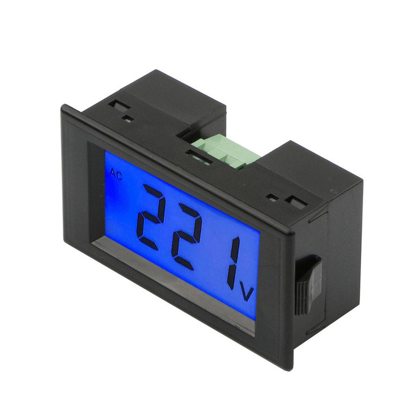 Blue LCD Panel Mount Meter Digital Voltmeter Display with case AC 80-500V