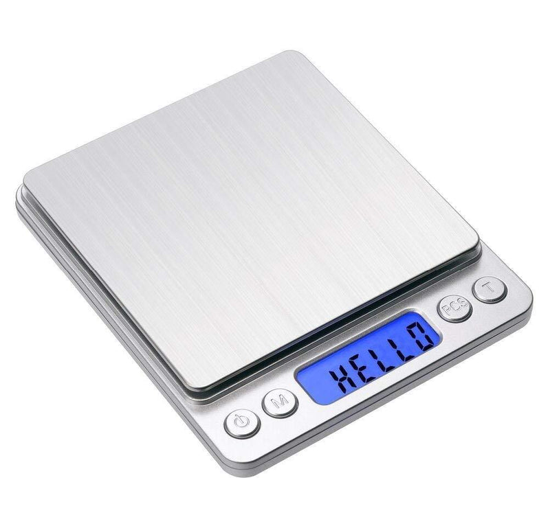 Digital Gram Scale Toprime 500g 0.01g Food Scale High Precision Kitchen Scale Multifunctional Stainless Steel Pocket Scale with Back-Lit LCD Display Tare PCS Features, Silver