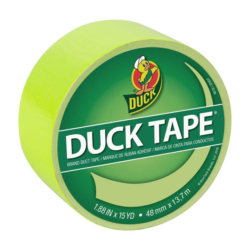 Duck 285225 Duct Tape, Fluo rescent, 1.88 Inches x 15 Yards, Single Roll, Fluorescent Citrus