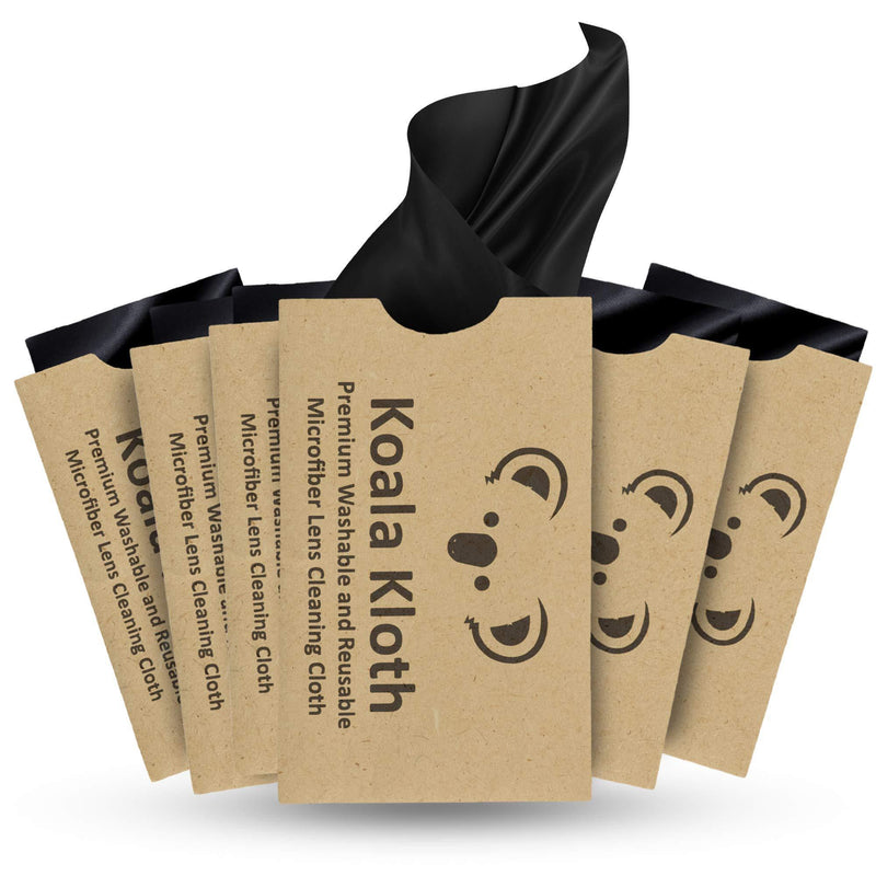 Koala Lens Cleaning Cloth | Japanese Microfiber Glasses and Screen Cleaner | Safe for All Multi-Coated Eyeglass and Camera Lenses (Pack of 6) 6" x 7", 6 Pack