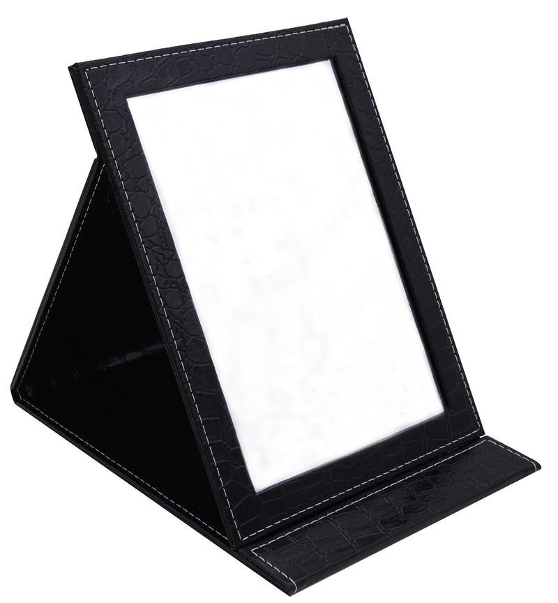 Famiry Portable Folding Vanity Mirror for Bedroom Cosmetic Dresser, Makeup Mirror with Leather Cushioned Cover for Travel