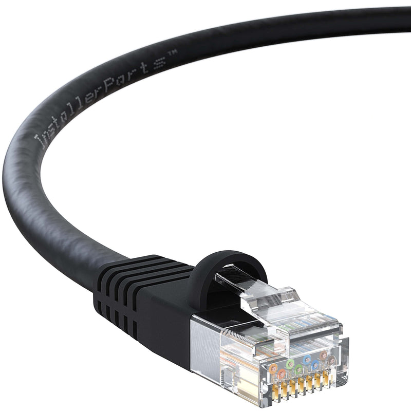 InstallerParts (10 Pack) Ethernet Cable CAT6 Cable UTP Booted 2 FT - Black - Professional Series - 10Gigabit/Sec Network/High Speed Internet Cable, 550MHZ 2 Feet (10 Pack)