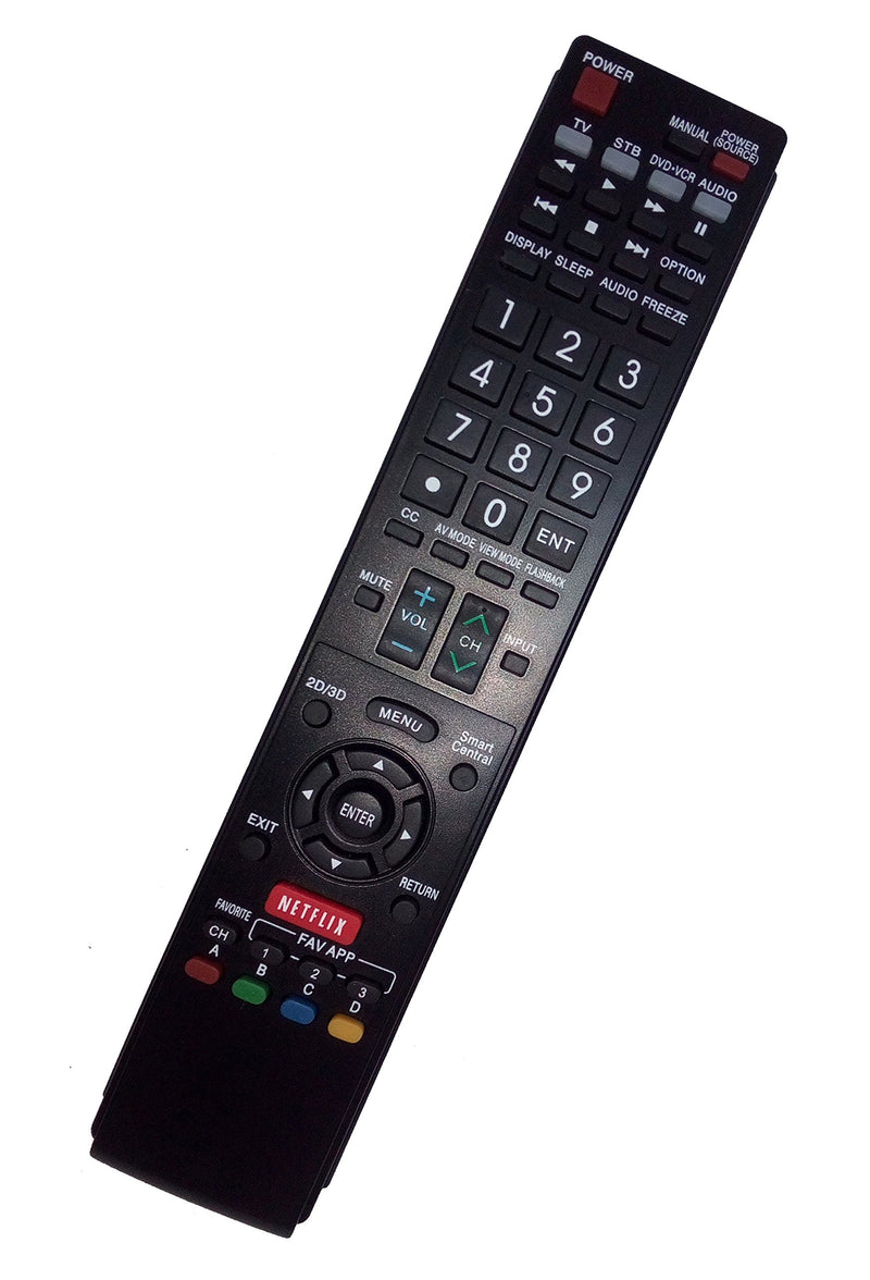 Replaced Remote Control Compatible for Sharp LC60EQ30U GB172WJSA LC-60SQ15U LC60SQ17 LC-70C6600U LC70EQ10U AQUOS LED HD TV with Netflix 2D / 3D Button