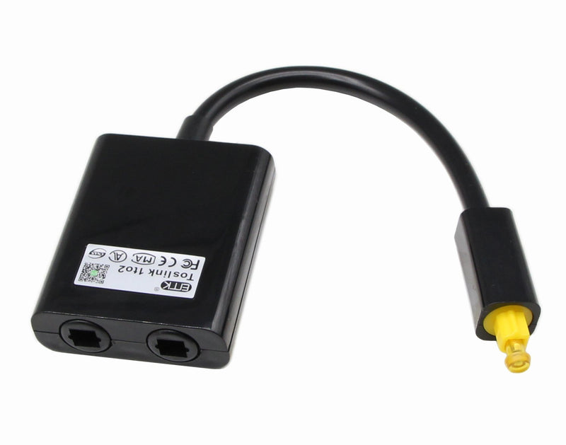QiCheng&LYS Toslink Digital Optical Splitter 2 Select 1 Audio Adapter Cable-Black(Adapter)