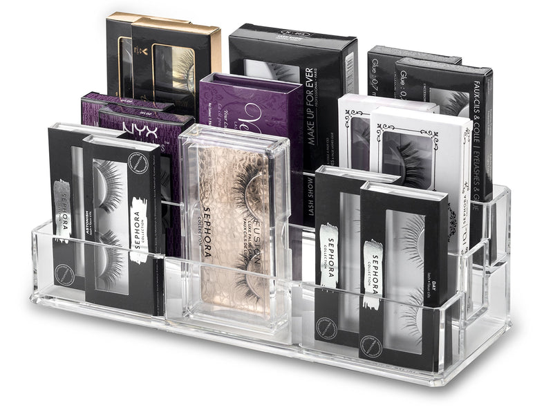 byAlegory Tiered Acrylic Eyelash Makeup Organizer | 3 Tiers (CLEAR) 10.25x3.87x3.38 Inch (Pack of 1) Clear