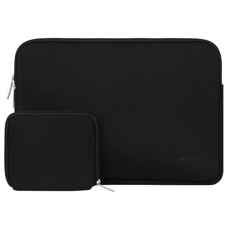 MOSISO Laptop Sleeve Compatible with MacBook Air 13 inch A2337 M1 A2179 A1932 2022-2018/Pro 13 inch A2338 M1 A2251 A2289 A2159 A1989 A1706 A1708 2021-2016, Neoprene Bag with Small Case, Black 13-inch