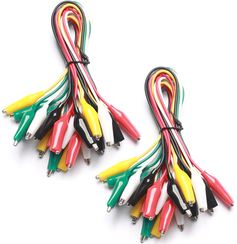 WGGE WG-026 10 Pieces and 5 Colors Test Lead Set & Alligator Clips,20.5 inches (2 Pack) 2 PACK