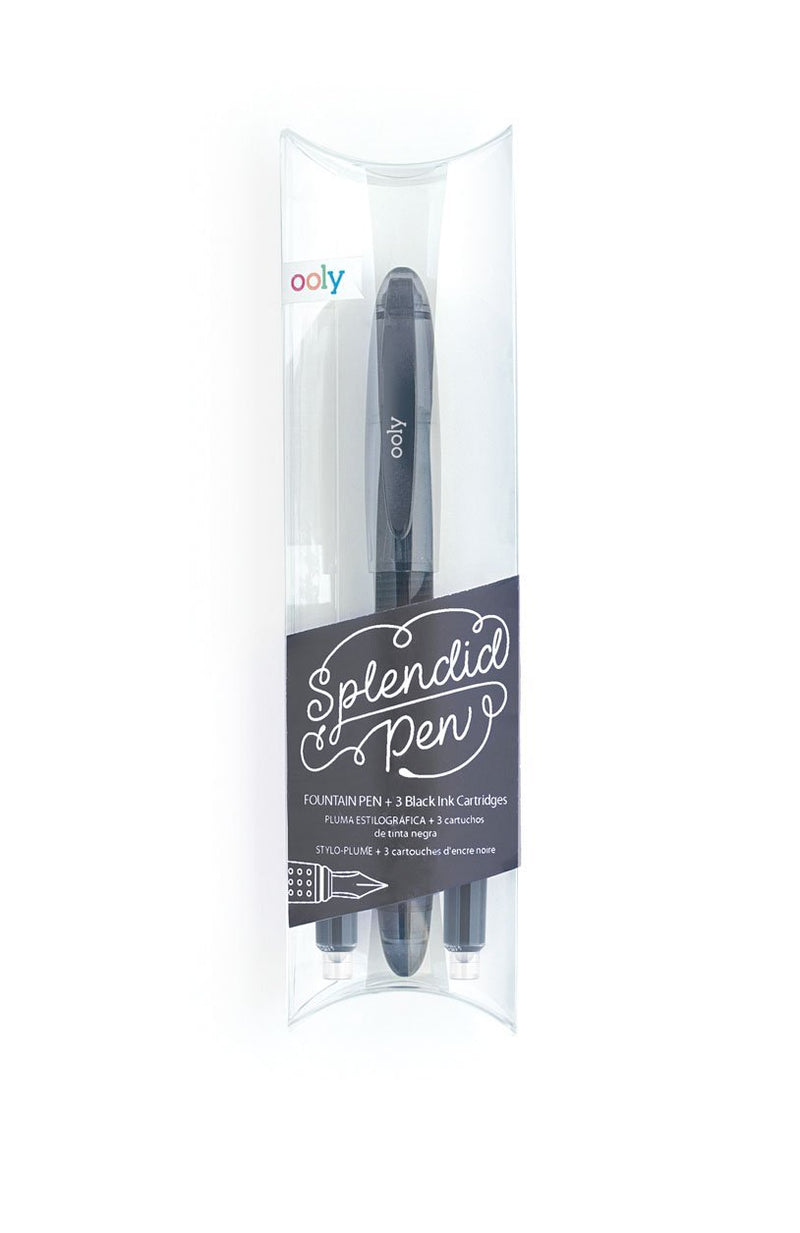 Ooly Splendid Fountain Pen and Ink Refills Set (1 Pen & 3 Ink Refills) - Black