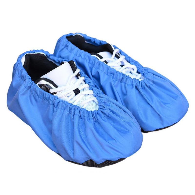 MyShoeCovers Premium Reusable Shoe and Boot Covers for Contractors - 1 Pair, Blue, Large