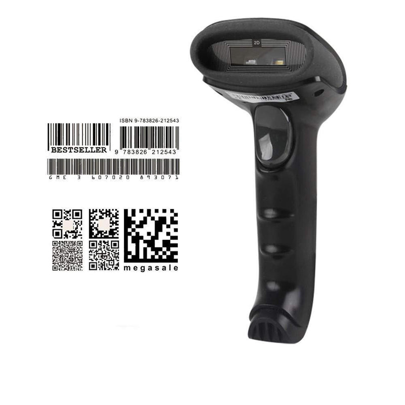 Kercan 130T Wired Automatic USB 2D QR PDF417 Data Matrix Barcode Scanner UPC EAN Bar Code Reader Black