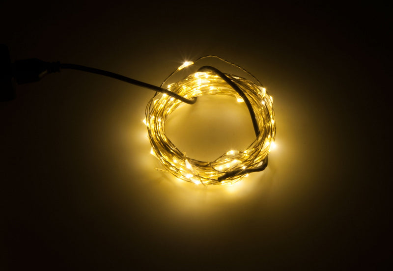 Karlling USB Plug in LED Fairy Lights,50 LED Bulbs 16 Ft Silver Wire Waterproof Starry String Lights for Bedroom Patio Garden Party Wedding Commercial Lighting (Warm White) 50 Leds Warm White