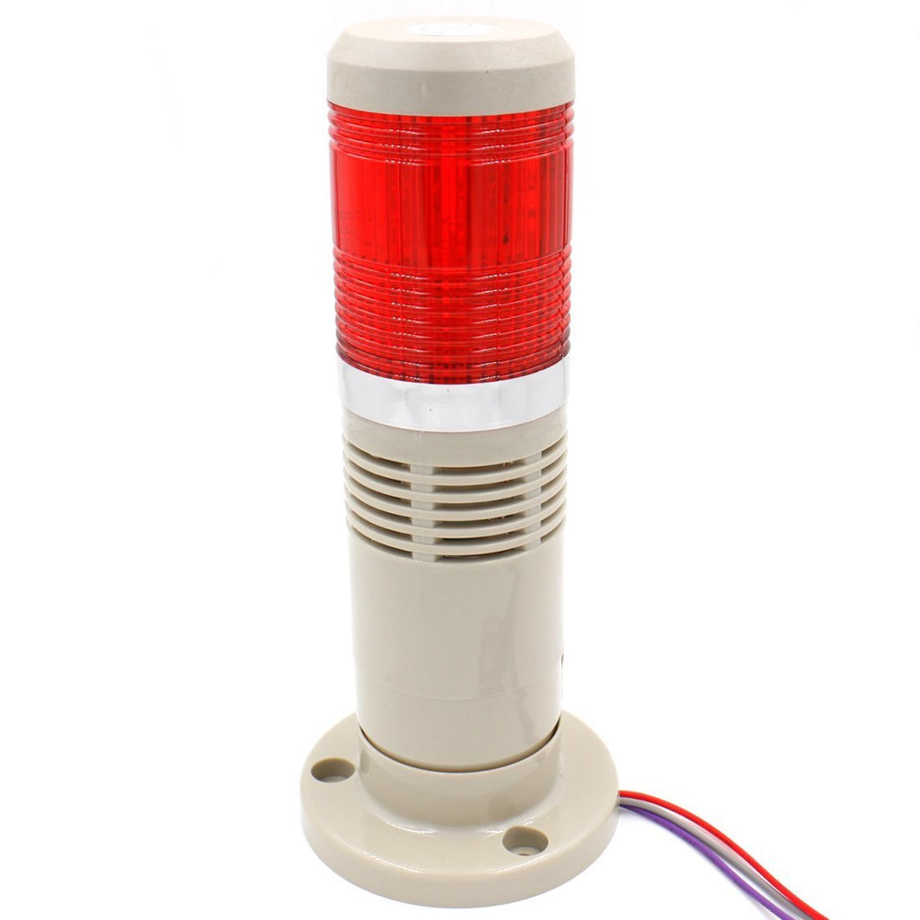 Baomain Alarm Warning Continuous Light 110V AC Industrial Buzzer Red LED Signal Tower Lamp