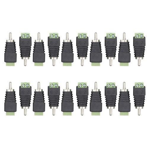 WMYCONGCONG 20 PCS Screw Terminal Adapter Compatible with RCA to AV Phono Plug Solderless Converter Audio Video Speaker Wire Connectors for CCTV Applications