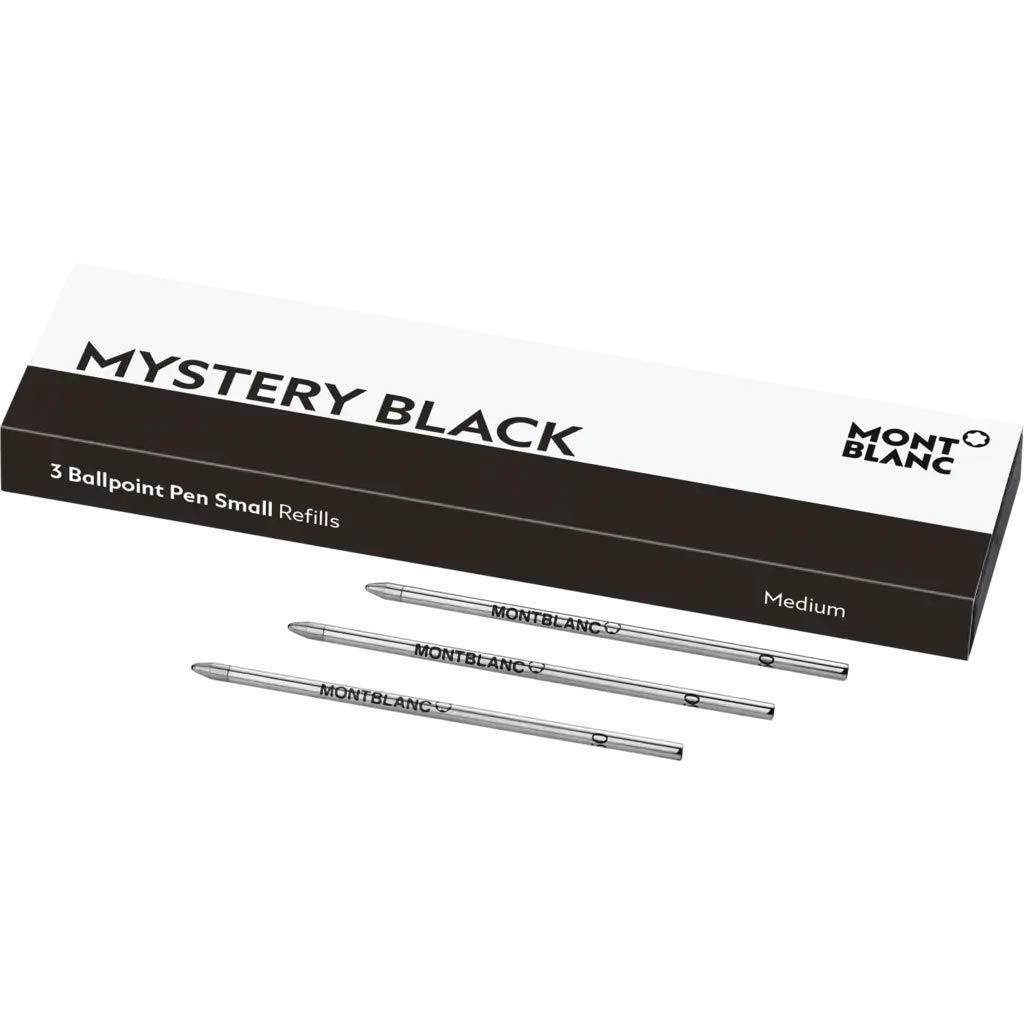 Montblanc Ballpoint Pen Refills Small Mystery Black 116193 – Refill Cartridges for Meisterstück Hommage à W.A. Mozart and Augmented Paper Ball Pens – 3 x Black Ballpoint Refills