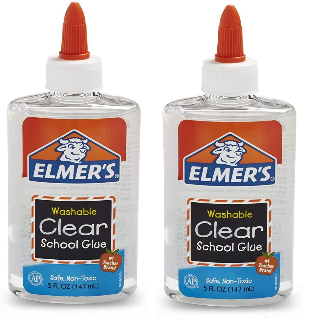 Elmer's Liquid School Glue, Clear, Washable, 5 Ounces, 2 Count 5 oz (2 Pack)