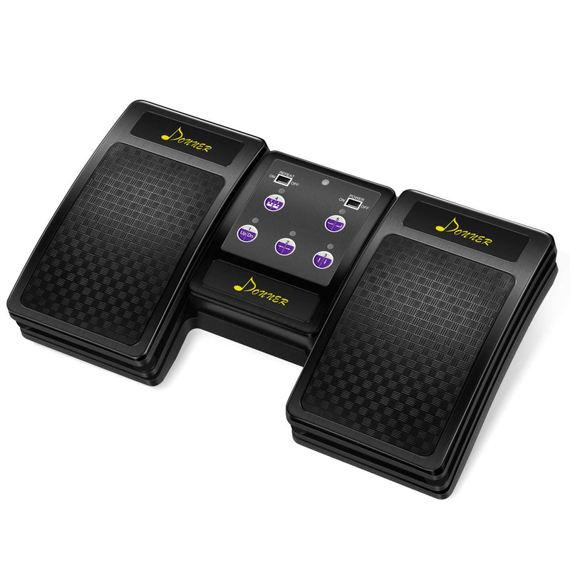 Donner Wireless Page Turner Pedal for Tablets Phone Foot Pedal Rechargeable,Black Black