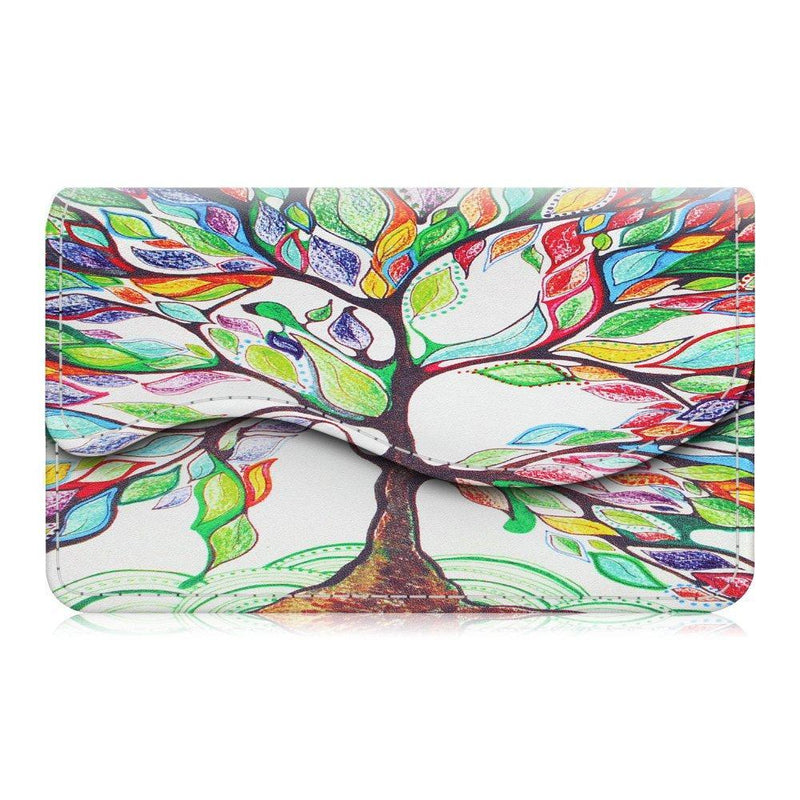 Business Card Holder/Credit Card Wallet, Fintie Premium PU Leather Handmade Universal Card Case Organizer with Magnetic Closure, Love Tree Z-love Tree