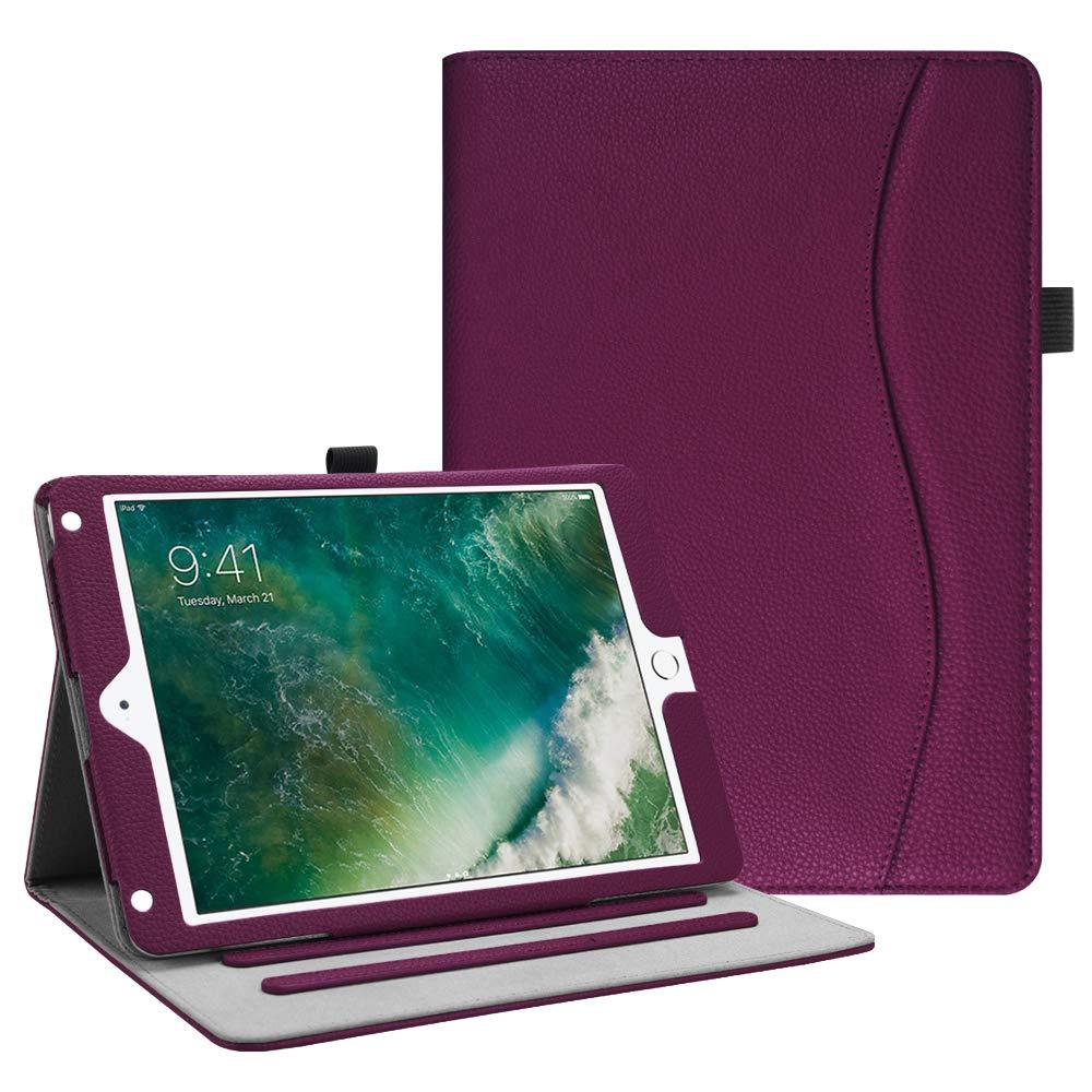 Fintie Case for iPad 9.7 2018 2017 / iPad Air 2 / iPad Air 1 - [Corner Protection] Multi-Angle Viewing Folio Cover w/Pocket, Auto Wake/Sleep for iPad 6th / 5th Generation, Purple