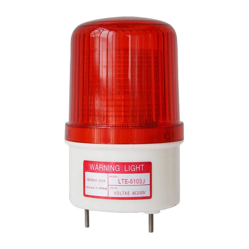 LTE-5103J Led Strobe Light Siren Industrial Flashing Sound Alarm Light with Buzzer 90dB AC110V-120V