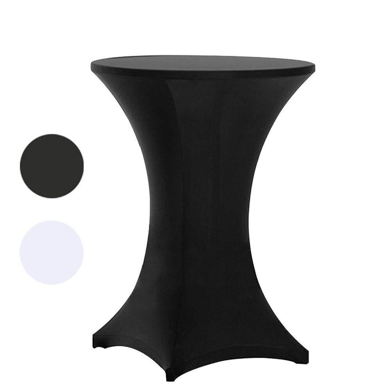 Tina 24x30 Cocktail Spandex Stretch Square Corners Tablecloth Black 24x30"