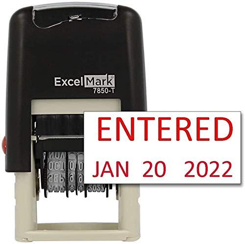 ExcelMark Entered Date Stamp - Compact Size (Red Ink) Red Ink