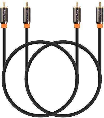 FosPower (3FT - 2 Pack) Digital Audio Coaxial Cable [24K Gold Plated Connectors] Premium S/PDIF RCA Male to RCA Male for Home Theater, HDTV, Subwoofer, Hi-Fi Systems