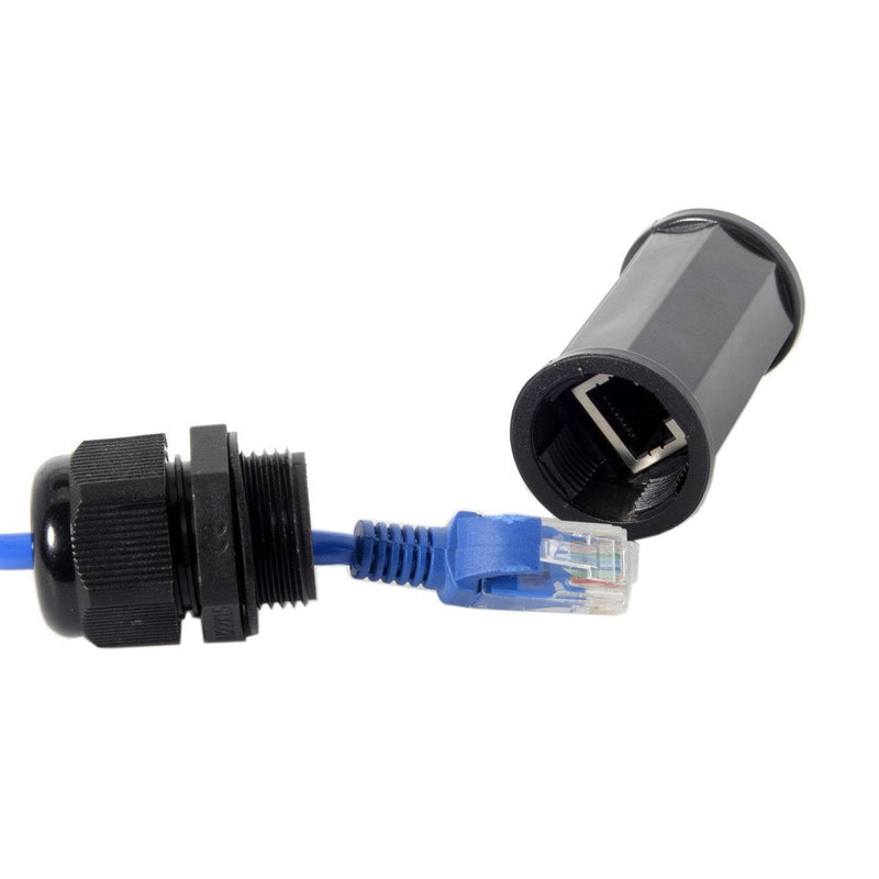 Cablecc Locking Waterproof CAT6 RJ45 Female to Female LAN Ethernet Network Extension Adapter Coupler