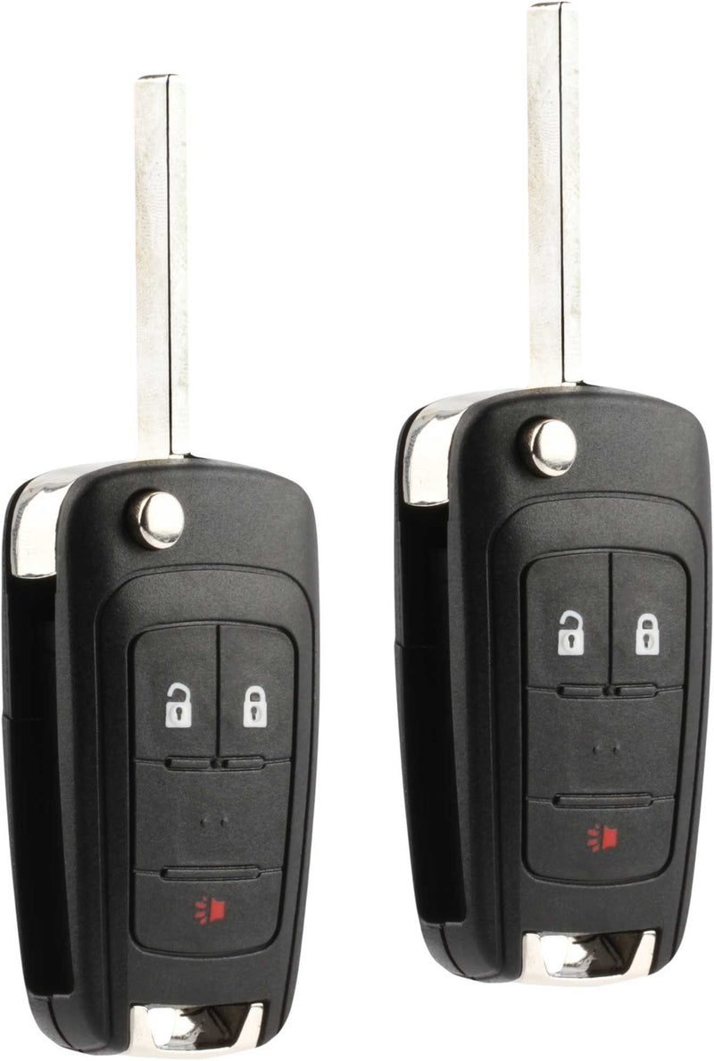 Car Key Fob Keyless Entry Remote Flip fits 2010-2017 Chevy Equinox, Sonic, Terrain (OHT01060512 3-btn), Set of 2 g-512-flip-3btn x 2