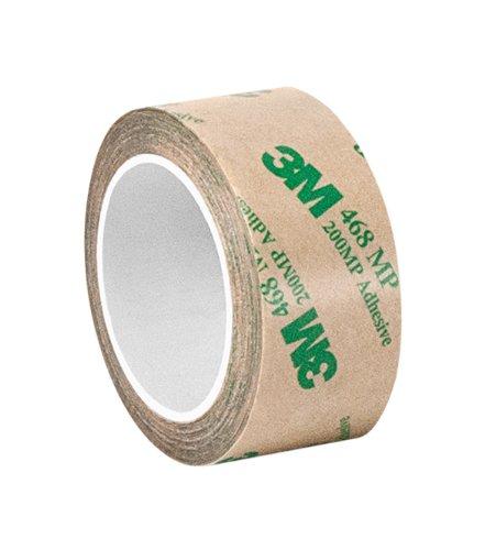 3M 1/2-5-468MP (CASE of 16) Adhesive Transfer Tape 468MP, 0.5" Wide, 5 yd. Length, Clear (Pack of 16)