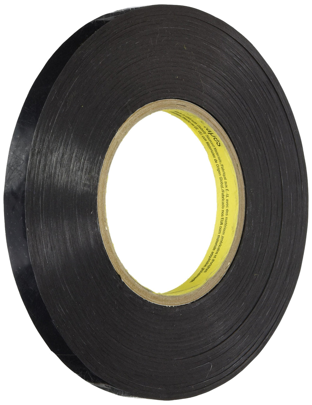 3M - 3M 5906 0.5" x 72yds VHB 5906 Permanent Bonding Tape - 0.006 in. Thick, Black, 0.5 in. x 216 ft. Conformable Foam Tape Roll for Smooth, Thin Bond Lines