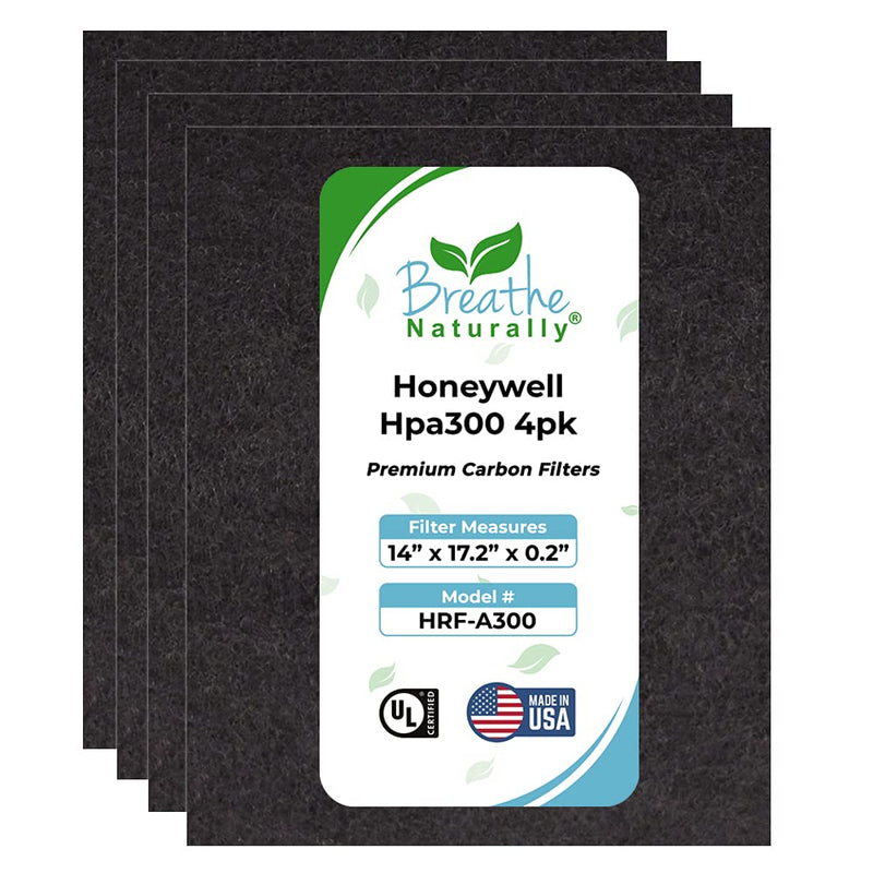 HPA300 Carbon Pre Filter Replacement (4 Pack) Precut for Honeywell HPA300 HEPA Air Purifiers, Made in USA