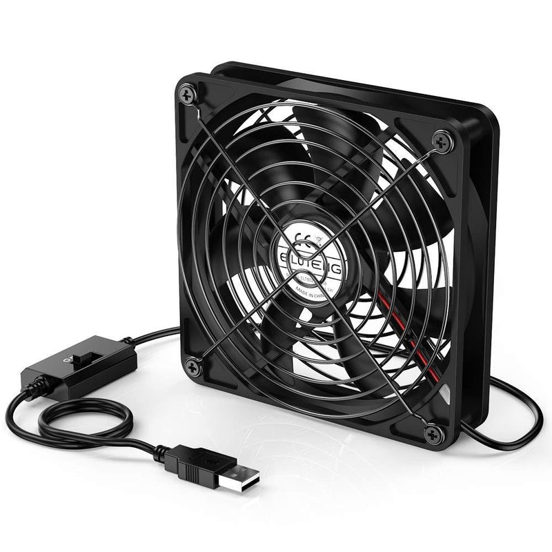 ELUTENG 120mm Fan with 3 Speed 5V USB Powered 120mm Case Fan 1500PRM Gaming PC Fan Portable Cooling Fan Suitable for Tablet TV Receiver Router DVR Play Station Xbox Computer and More USB Speed Fan 120mm