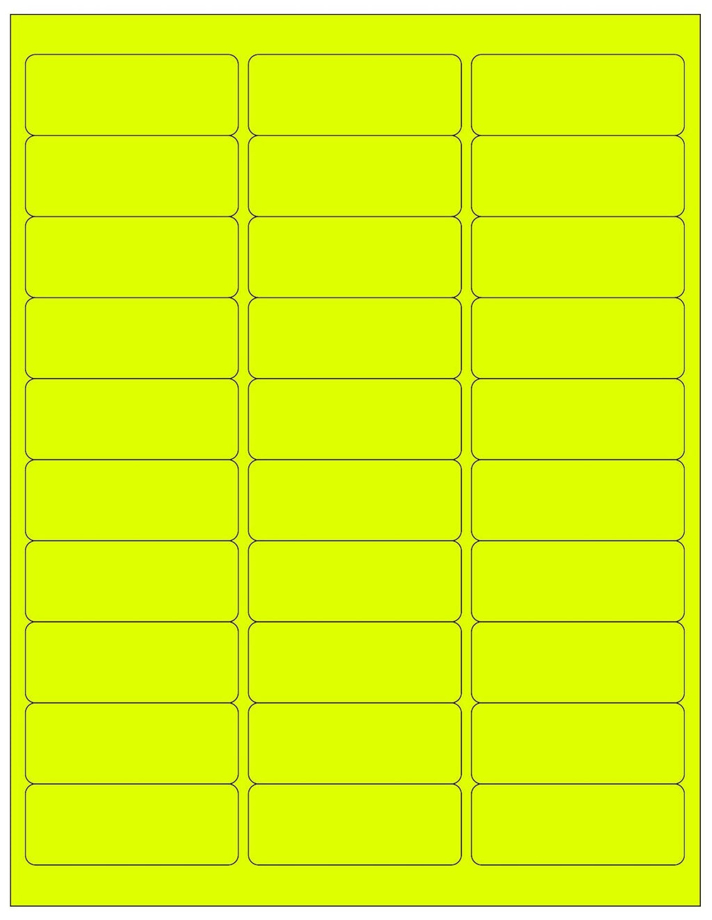 Rollander 600 Blank Address Labels 2-5/8" X 1" Fluorescent Neon Color Mailing Labels Laser 20 Sheets (Fluorescent Neon Yellow) Fluorescent Neon Yellow