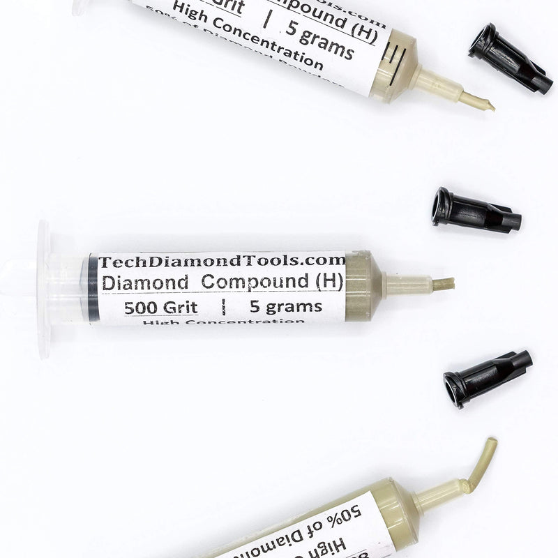 TechDiamondTools Kit of 3 Diamond Lapping Paste Polishing Compound 500 800 1200 Grit Lapidary Paste for Rock Glass Metal Jewelry Resin Marble with High Concentration of Diamond Powder USA Made 1200 800 500 grit