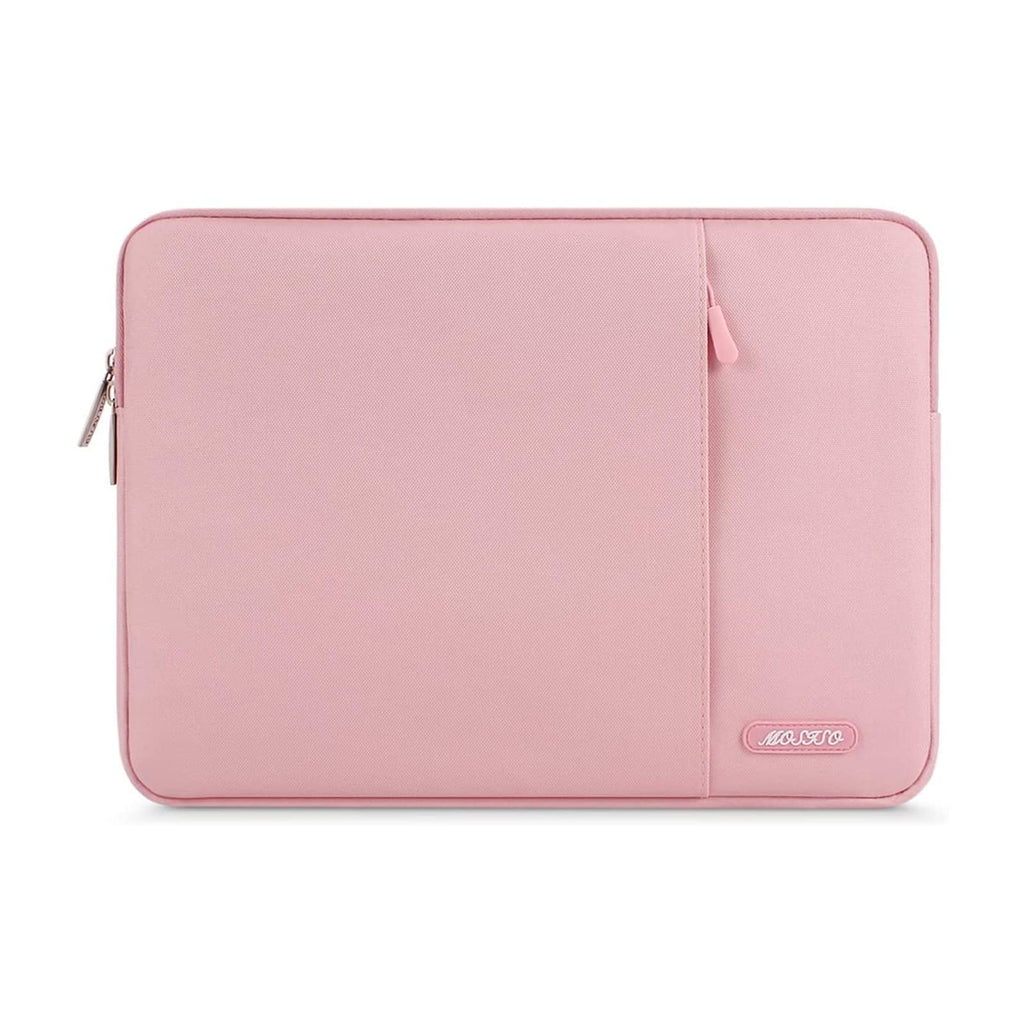 MOSISO Laptop Sleeve Bag Compatible with MacBook Air/Pro Retina, 13-13.3 inch Notebook,Compatible with MacBook Pro 14 inch 2021 2022 M1 Pro/Max A2442,Polyester Vertical Case with Pocket, Pink 13.3-inch