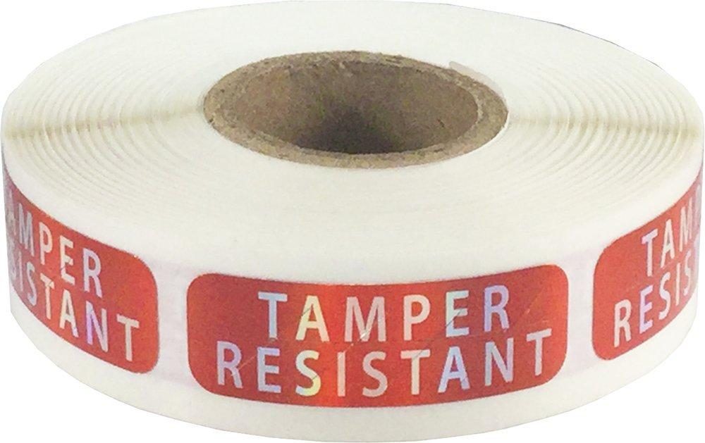 Tamper-Resistant Metalized Labels, 0.5" x 1.5" Adhesive Stickers, 500-Pack Red Metalized