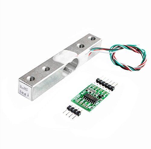 AuBreey Digital Load Cell Weight Sensor 5KG Portable Electronic Kitchen Scale + HX711 Weighing Sensors Ad Module for Arduino