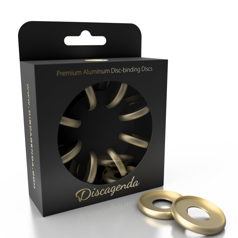 Discagenda Aluminum Disc-Binding Discs 33mm 1.3in 8 Piece Set Gold 8 Piece 1.3in
