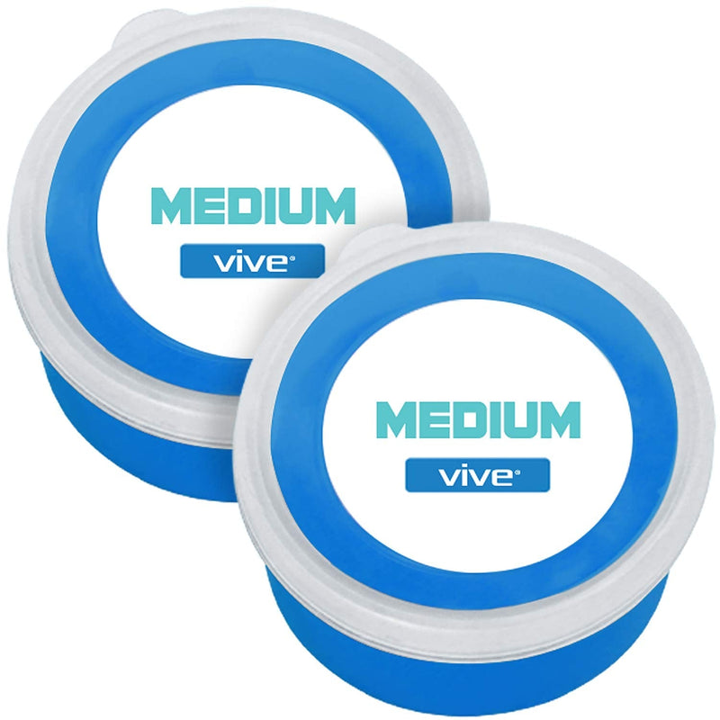 Vive Therapy Putty, Occupational Hand Tools (2 Pack) - Sensory Stress Relief - for Physical Exercise, Finger Pain, Grip Strength, Rehab, Arthritis, Adults, Forearms, Fidgeting, Motor Skills Blue (Medium)