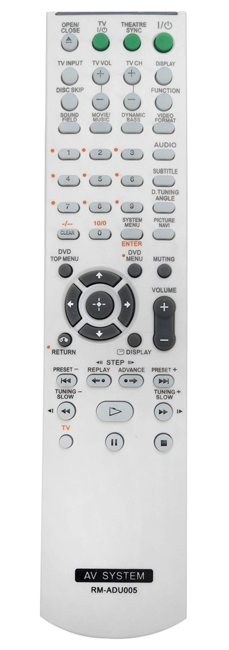 New RM-ADU005 Replace AV System Remote fit for Sony DAV-DZ630 HCD-DZ630 DAV-HDX265 HCD-HDX265 HCD-DZ231 DAV-HDZ235 HCD-HDZ235 DAV-DZ30 DAV-DZ530 DVD Home Theatre System
