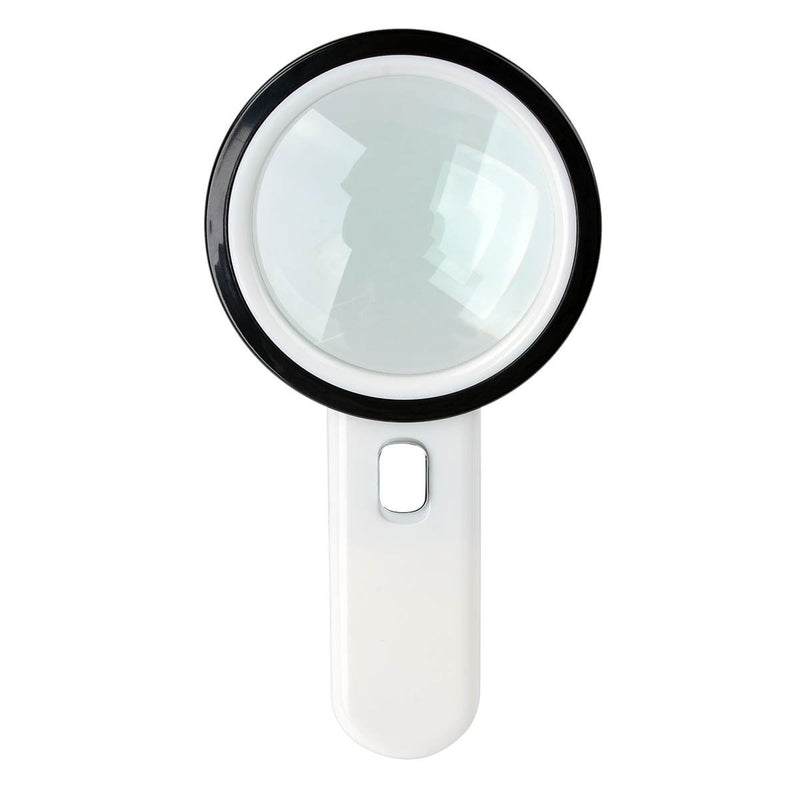 12 LED Lighted Magnifier 20X Handheld Reading Loupe Magnifier 105mm, Battery Powered Illuminated Magnifying Glass for Reading,Inspection,Coins,Rock,Science,Craft and Hobby 20x*illuminated