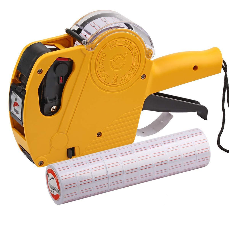 ASIBT MX5500 EOS Yellow 8 Digits Pricing Gun Kit with 7,000 Labels & Spare Ink