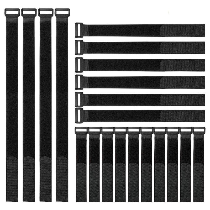 Reusable Fastening Cable Straps and Cable Ties Set 20 Pack(8"-12"-18") by YiwerDer, Adjustable Multi-Purpose Hook and Loop Cord Ties to Keep Cords Organized and Tidy 20Pack 8-12-18Inch