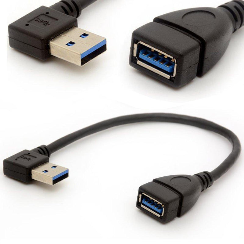 BSHTU USB 3.0 Extension Cable Angle 90 Degree Adapter Type A Male to Female High Speed Connection, Super Fast 5Gbps Data Transfer Sync Charger Lead (Right)